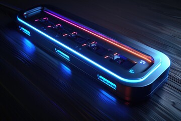 Obraz premium A close up shot of a computer keyboard on a desk, ideal for use in technology-related contexts such as tutorials or product demonstrations