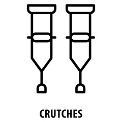 Crutches Icon simple and easy to edit for your design elements