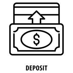 Deposit Icon simple and easy to edit for your design elements
