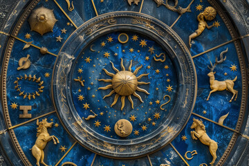 Fototapeta premium astronomical clock for zodiac signs