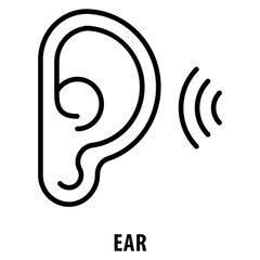 Ear Icon simple and easy to edit for your design elements