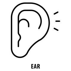 Ear Icon simple and easy to edit for your design elements
