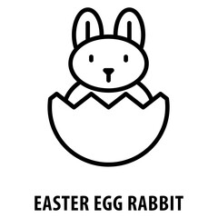 Easter Egg Rabbit Icon simple and easy to edit for your design elements
