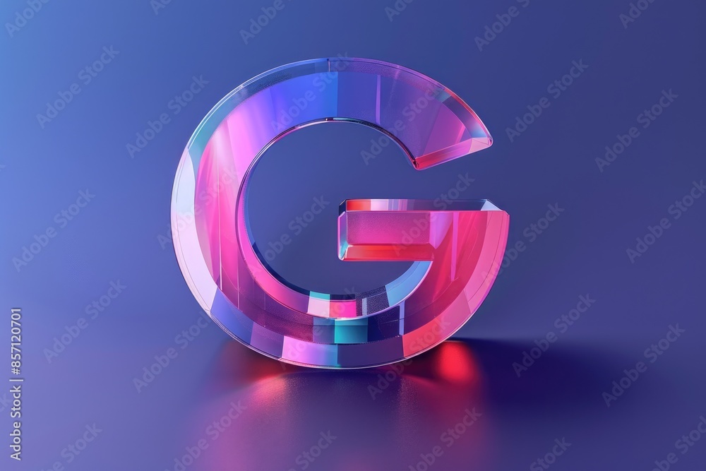 Aufkleber A three-dimensional computer-generated image of the uppercase letter G