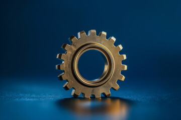 Close-Up of Precision Metal Gears in Low Light