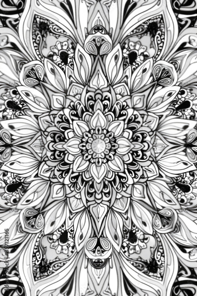 Poster a simple yet elegant flower design in monochrome tones