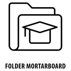 Folder mortarboard Icon simple and easy to edit for your design elements