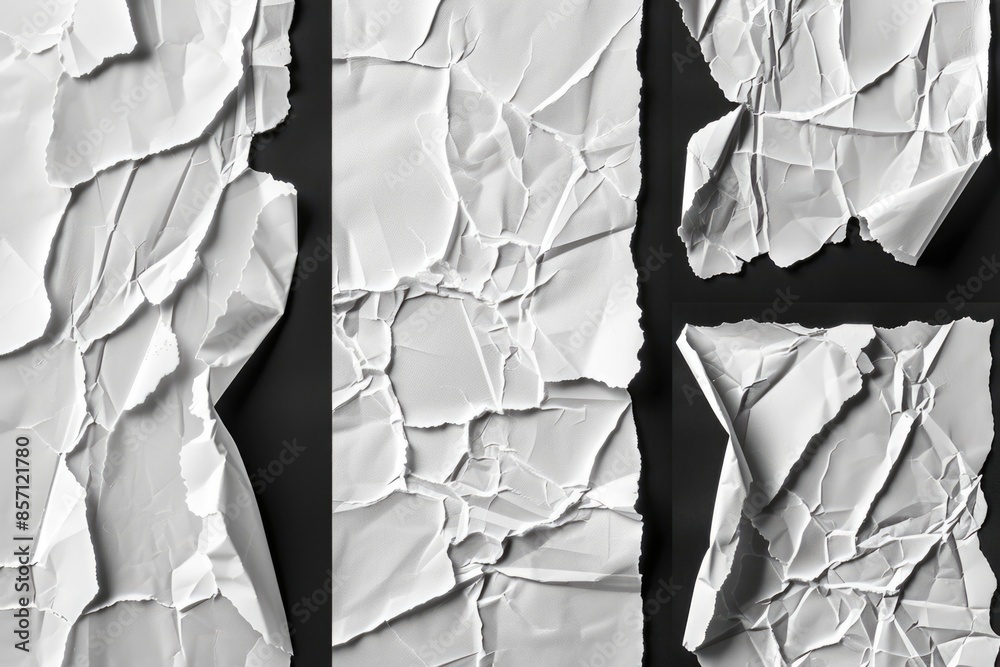Poster A close-up view of a ripped piece of paper, showcasing its textured edges and worn appearance
