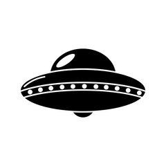 ufo, alien spaceship in the space icon vector