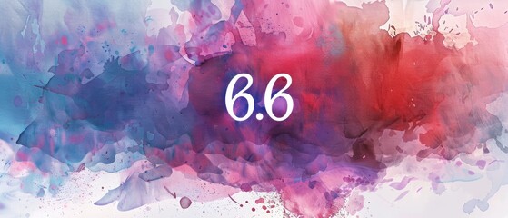 Fototapeta premium Abstract Watercolor Art with Number Six Point Six