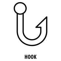 Hook Icon simple and easy to edit for your design elements