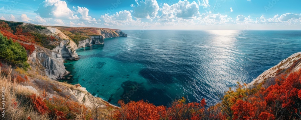 Wall mural Scenic overlook with a view of the sea