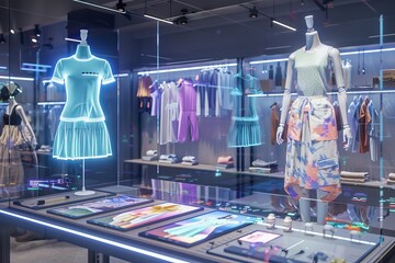 Fashion Retail Display with Virtual Clothing.