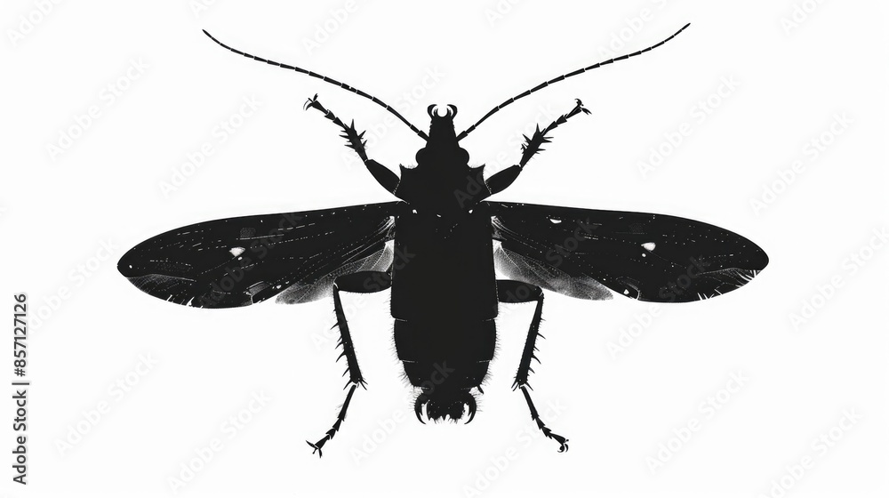 Poster A close-up shot of a small insect in black and white, providing a simple yet detailed view