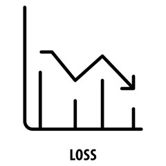 Loss Icon simple and easy to edit for your design elements