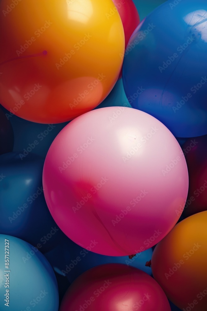 Poster a bunch of colorful balloons are floating in the air, free and unattached