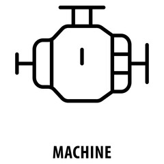 Machine Icon simple and easy to edit for your design elements