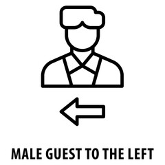 Male guest to the left Icon simple and easy to edit for your design elements