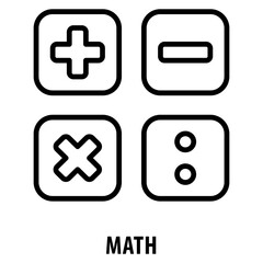 Math Icon simple and easy to edit for your design elements