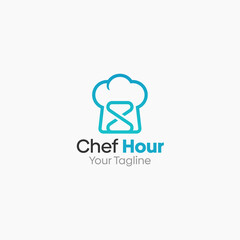 Chef Hour Logo Vector Template Design. Good for Business, Start up, Agency, and Organization