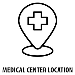 Medical center Location Icon simple and easy to edit for your design elements