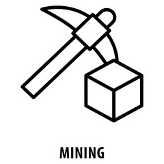 Mining Icon simple and easy to edit for your design elements