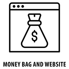 money bag and website Icon simple and easy to edit for your design elements