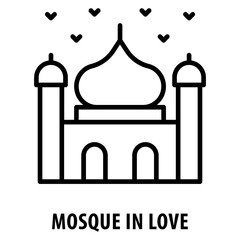 Mosque in Love Icon simple and easy to edit for your design elements