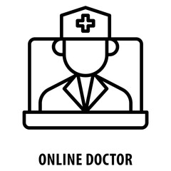 Online Doctor Icon simple and easy to edit for your design elements