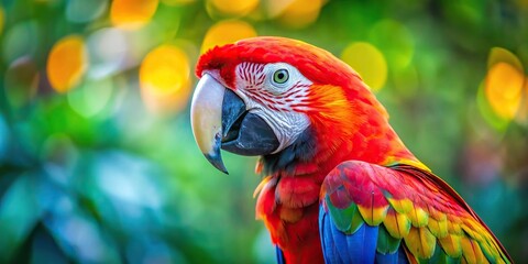 Beautiful macaw bird featuring vibrant colors with a blurred background, macaw, bird, colorful, vibrant, feathers, tropical