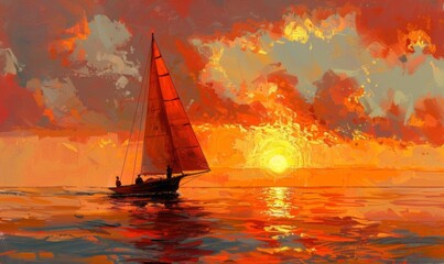 Couples enjoying a sunset sailboat ride