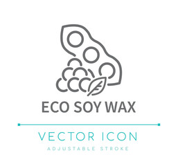 Eco Soy Wax Candle Line Icon