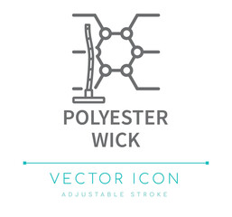 Polyester Wick Candle Line Icon