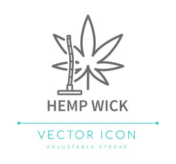 Hemp Wick Candle Line Icon