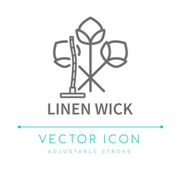 Linen Wick Candle Line Icon