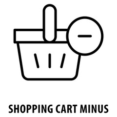 Shopping cart minus Icon simple and easy to edit for your design elements