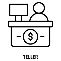 Teller Icon simple and easy to edit for your design elements