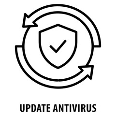 Update Antivirus Icon simple and easy to edit for your design elements