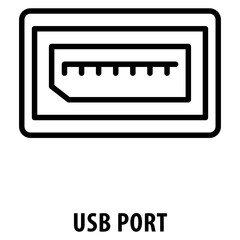 USB Port Icon simple and easy to edit for your design elements