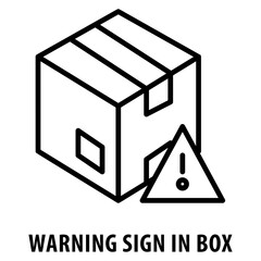 Warning Sign in Box Icon simple and easy to edit for your design elements