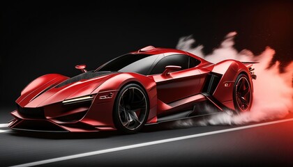 Sleek Red Supercar On Race Track