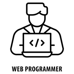 Web Programmer Icon simple and easy to edit for your design elements
