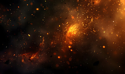 fire spark burn on dark background