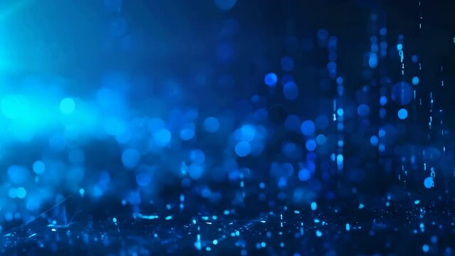 Abstract technology blue motion background featuring binary code and digital lines, representing data, coding, and the digital world. Copy space