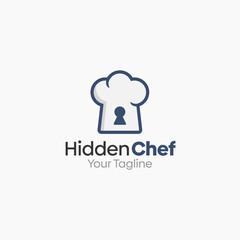 Hidden Chef Logo Vector Template Design. Good for Business, Start up, Agency, and Organization