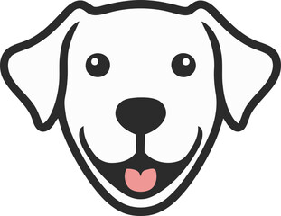 minimalist dog face cartoon, suitable for logo design