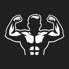 Bodybuilder Silhouette Vector Logo