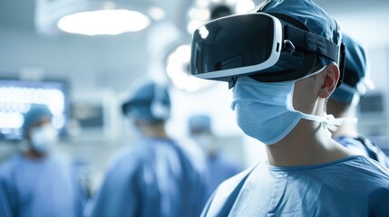 Virtual reality surgery simulation, highlighting the use of VR in medical training and procedures