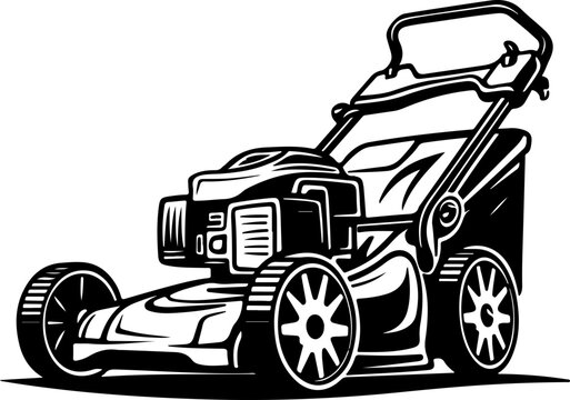 recommend clip art: vector illustration of a modern lawnmower silhouette