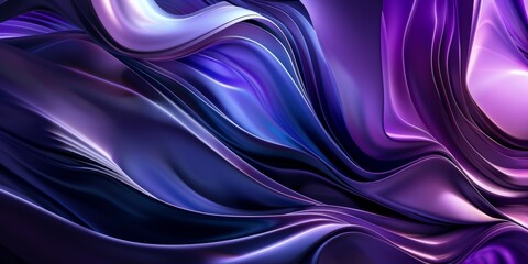 Fototapeta premium Neon Wave Background. Abstract background with a purple and blue gradient color waves, wavy lines, curved shapes, fluid motion effect